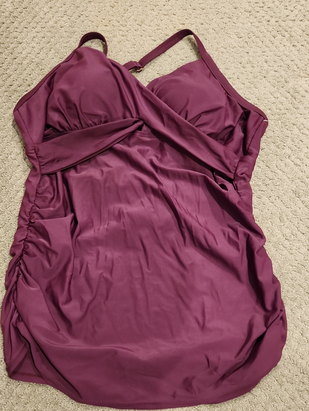 NEW Pink Blush Plum Purple Swim Top. XL